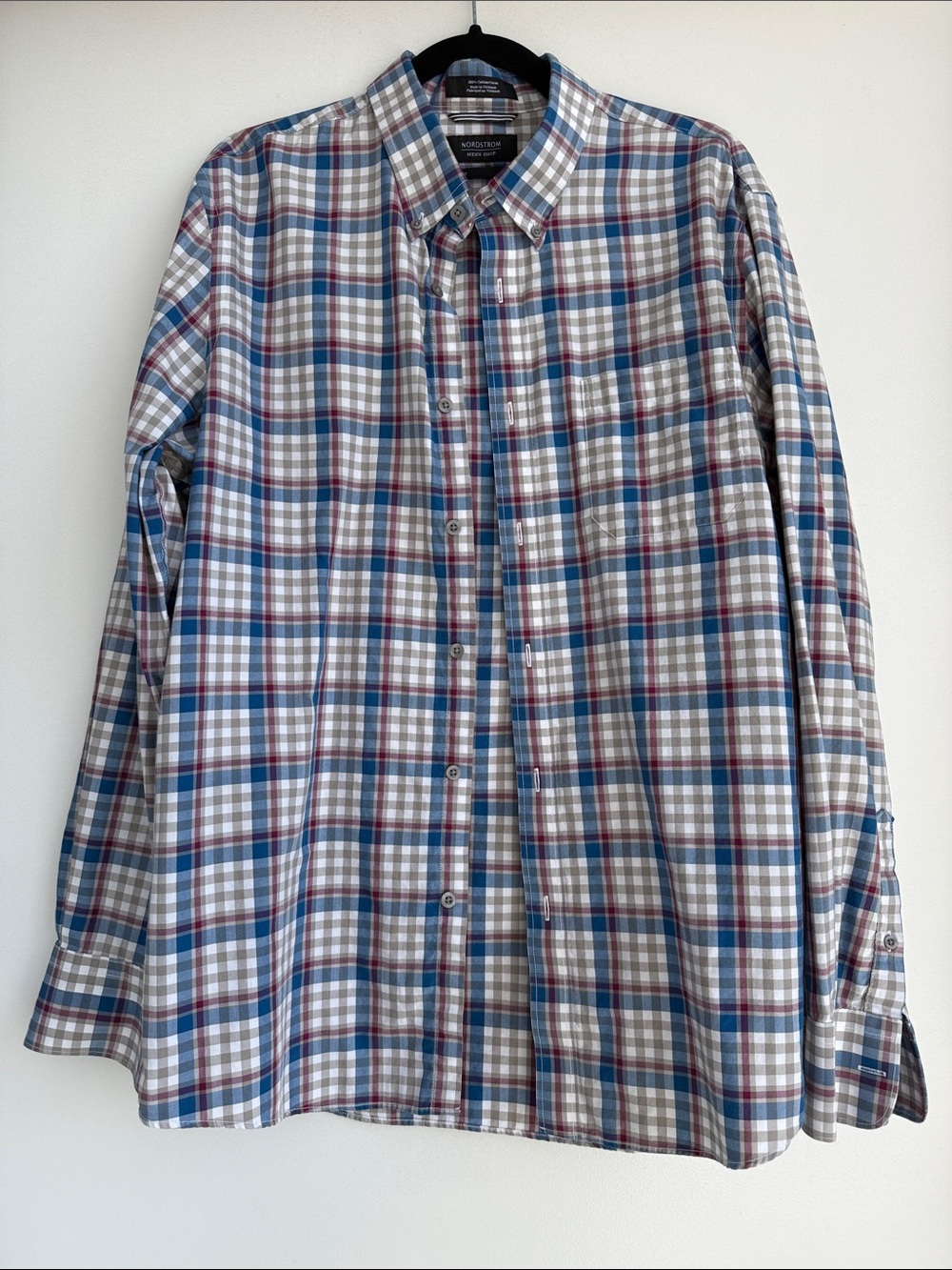 Nordstrom Men's Shop Trim Fit Plaid Button Down Shirt XL